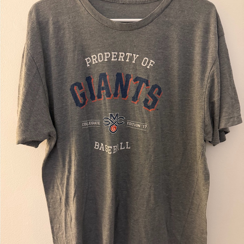 MLB San Francisco Giants Gray Short Sleeve Tee with Navy & Orange Logo
